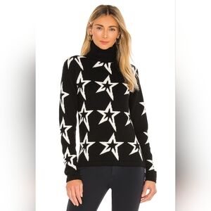 Perfect Moment Black Star Print Turtleneck Sweater